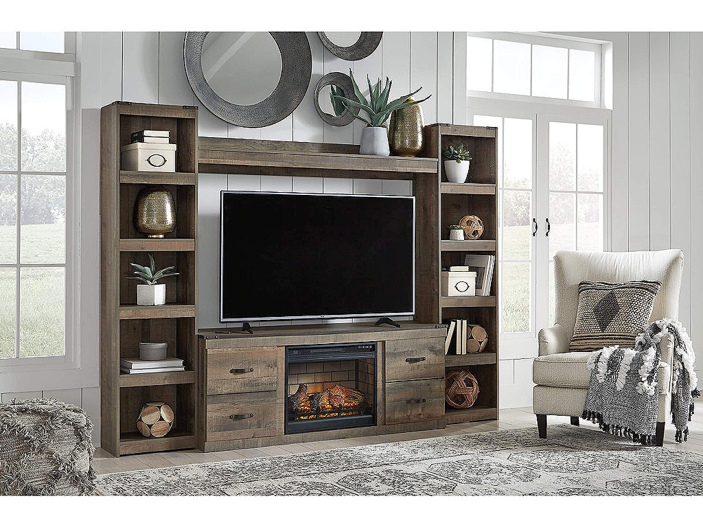 Trinell 4-Piece Entertainment Center with Electric Fireplace - image 1