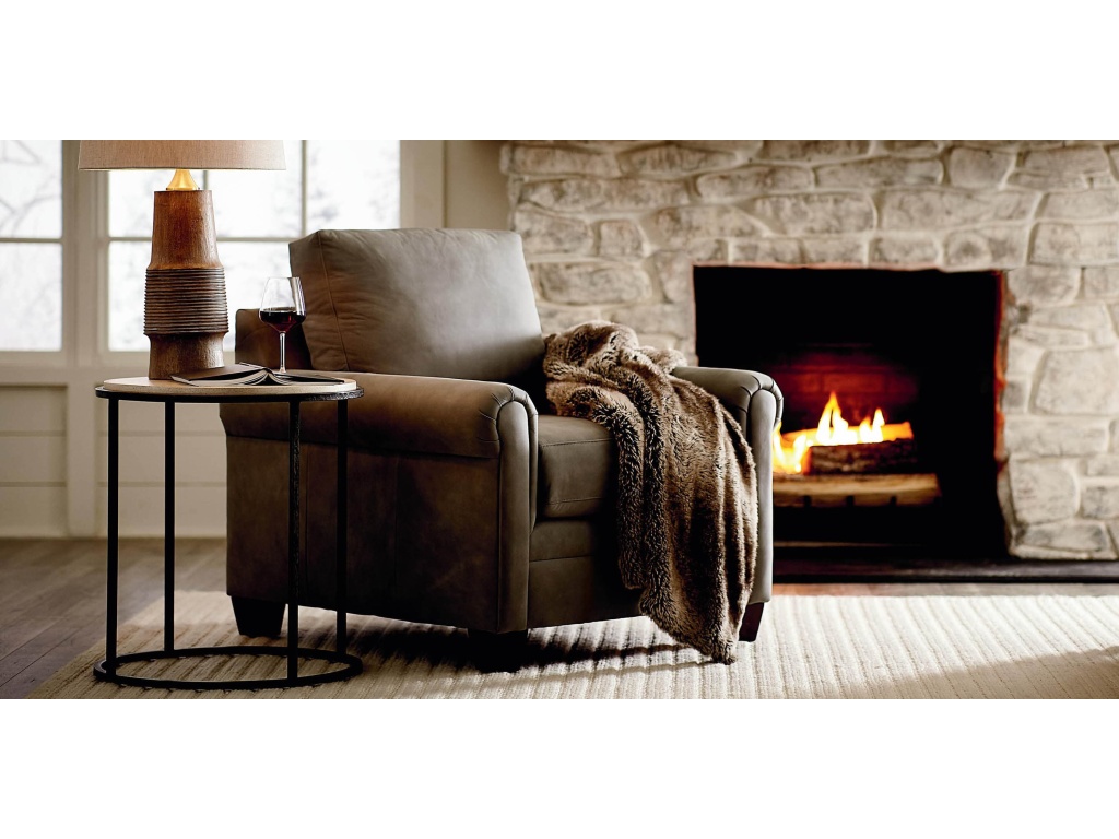 Carolina Leather Panel Arm Chair - image 1