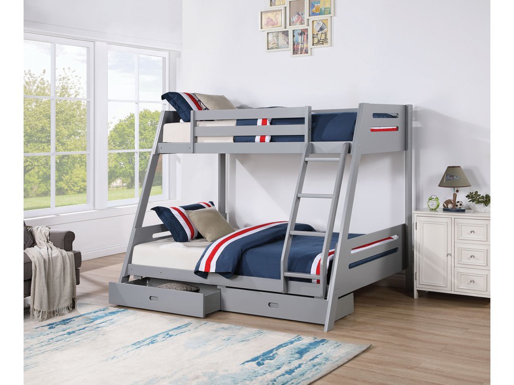 Twin/Full Bunk Bed, Gray - main image