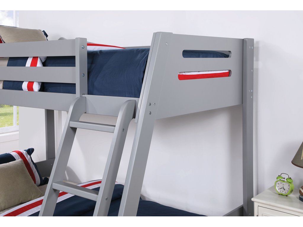 Twin/Full Bunk Bed, Gray - image 1