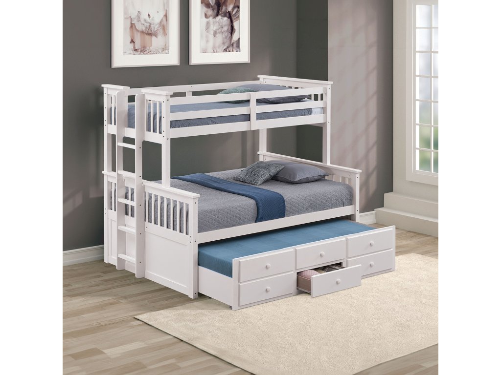 Twin/Full Bunk Bed, White - main image
