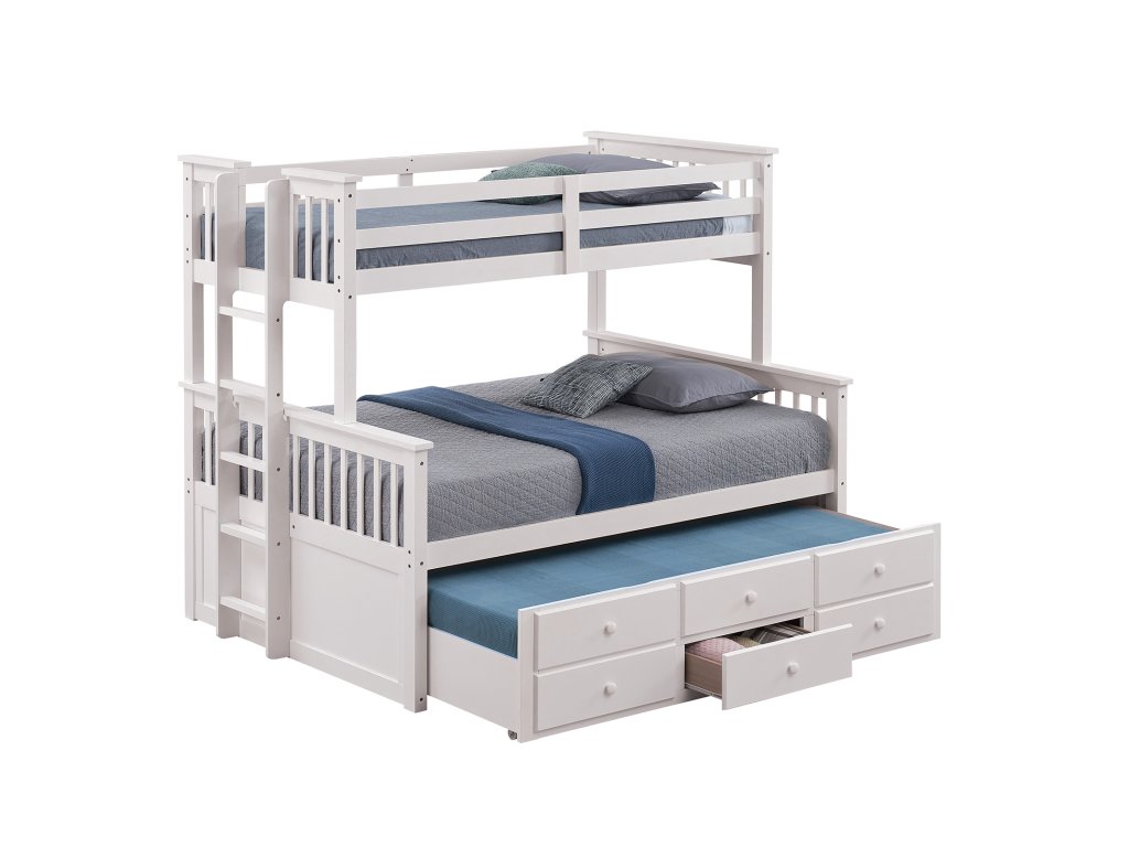 Twin/Full Bunk Bed, White - image 1