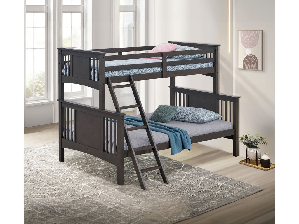 Twin/Full Bunk Bed, Stain Gray - main image