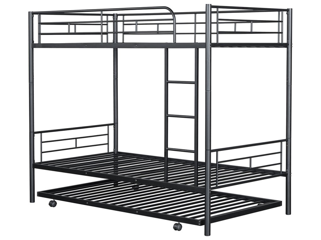 Twin/Twin Bunk Bed (K/D) + Trundle, Black - image 1