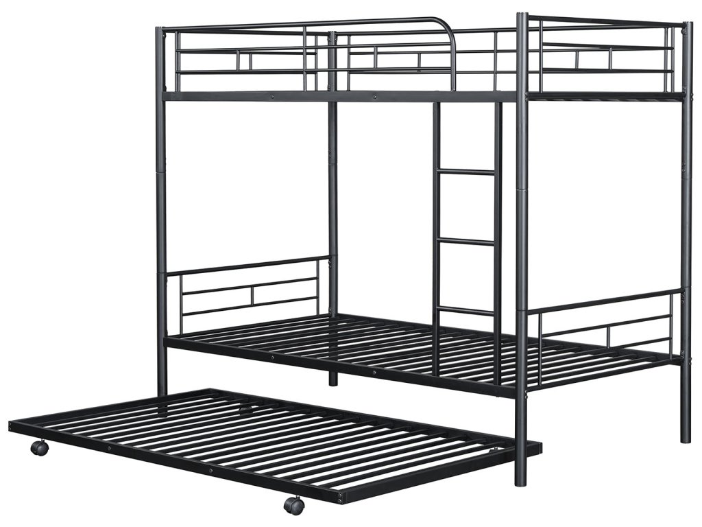 Twin/Twin Bunk Bed (K/D) + Trundle, Black - image 2