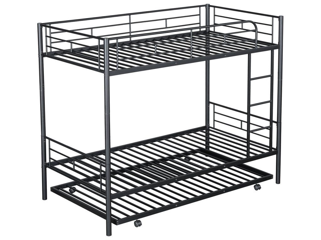 Twin/Twin Bunk Bed (K/D) + Trundle, Black - image 3