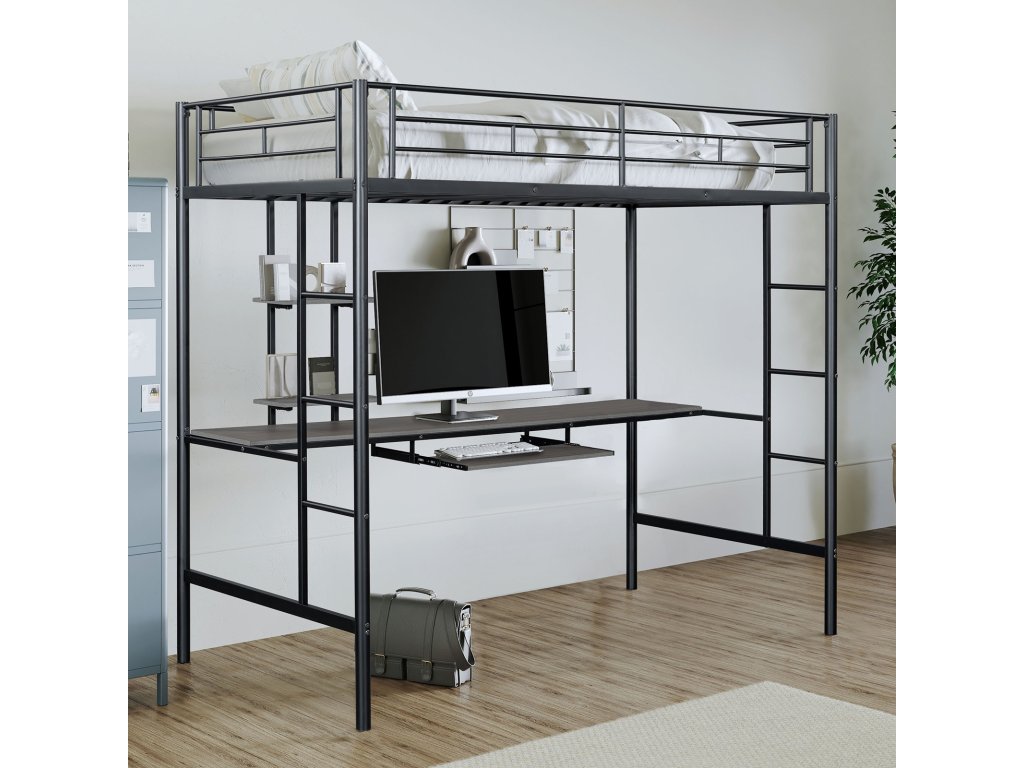 Twin Loft Bed (K/D), Black - main image