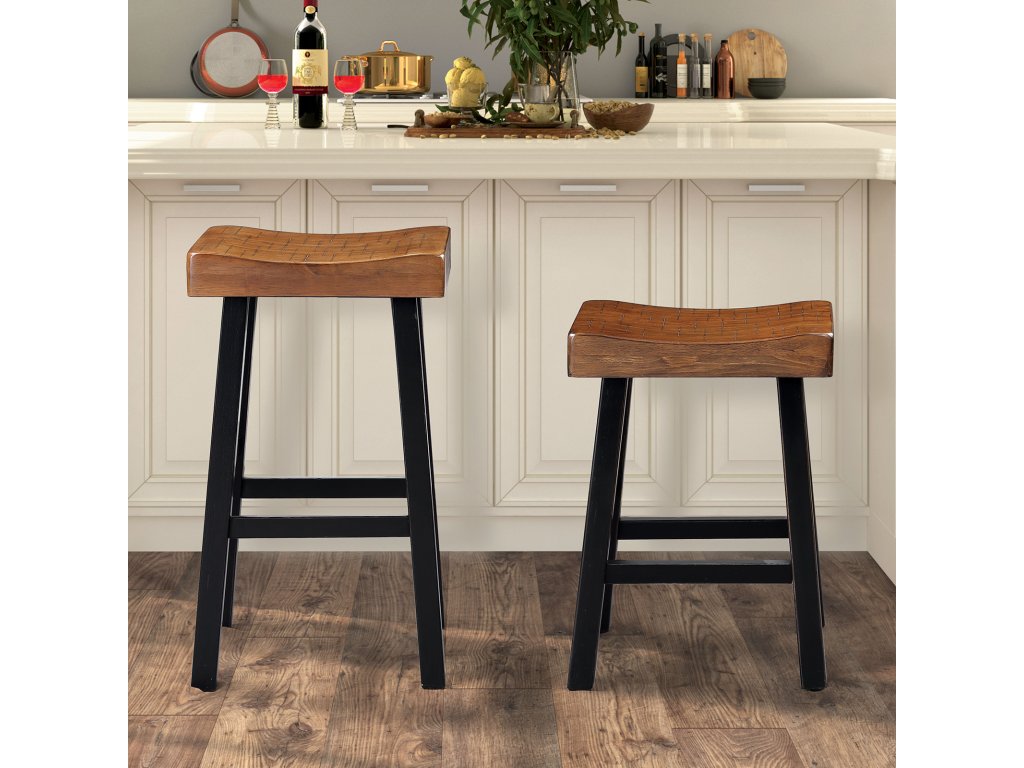 29" Stool, (2/CTN), Oak/Black - image 1