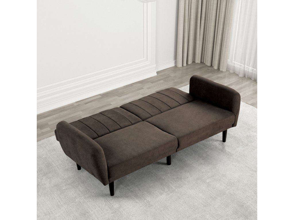 Futon Sofa, Brown - image 2
