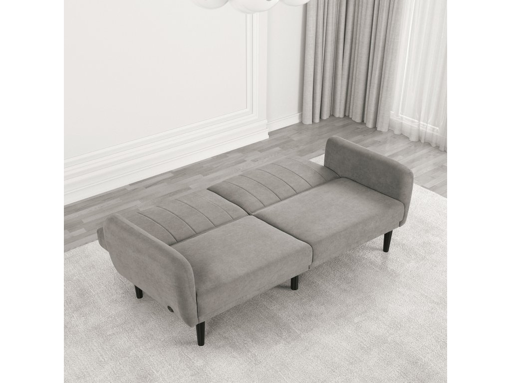 Futon Sofa, Gray - image 2