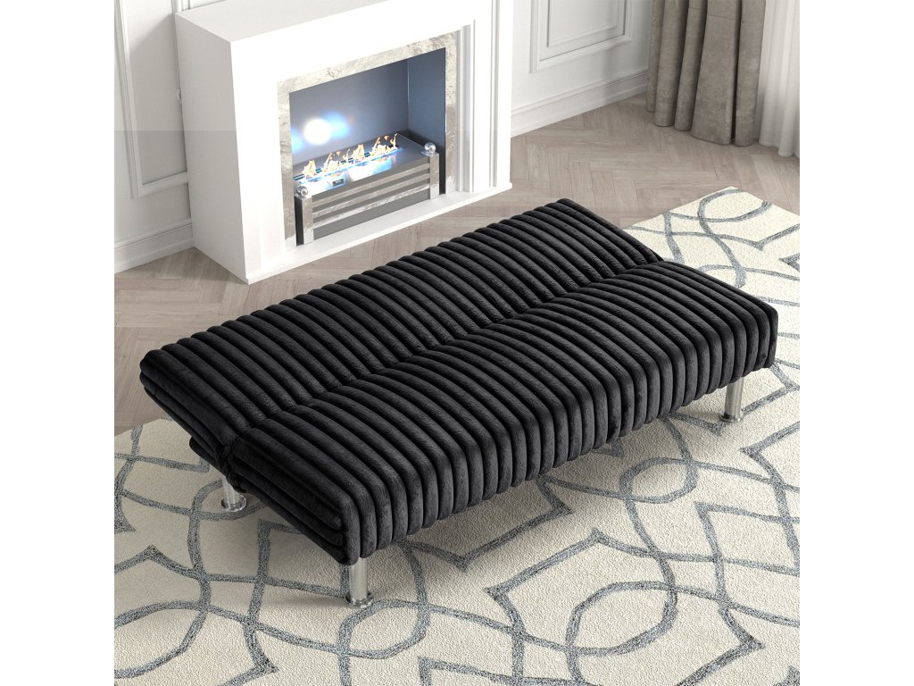 Futon Sofa Bed, Black - image 1