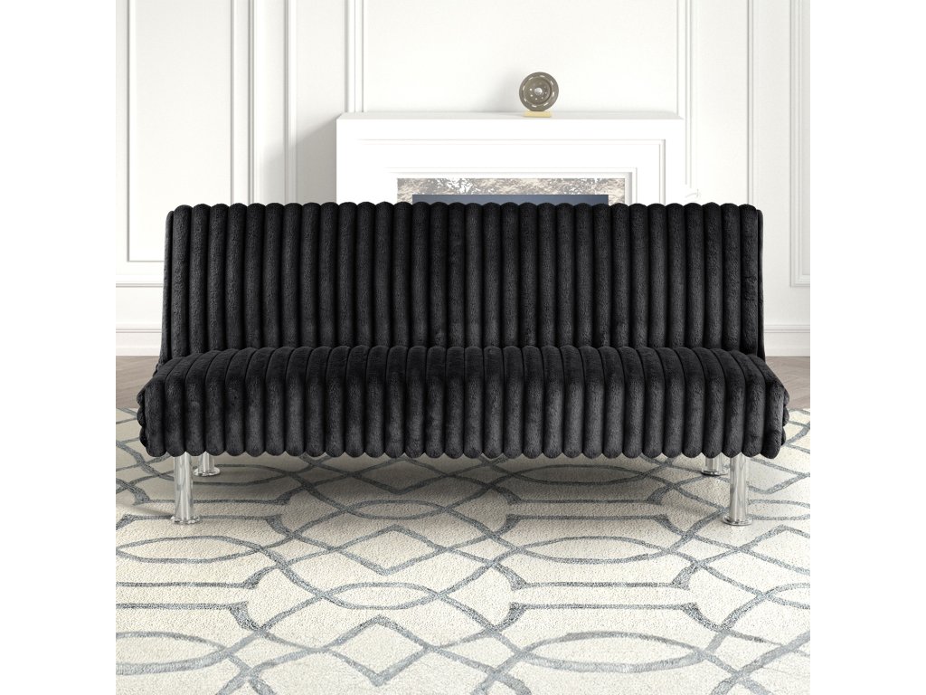 Futon Sofa Bed, Black - image 2