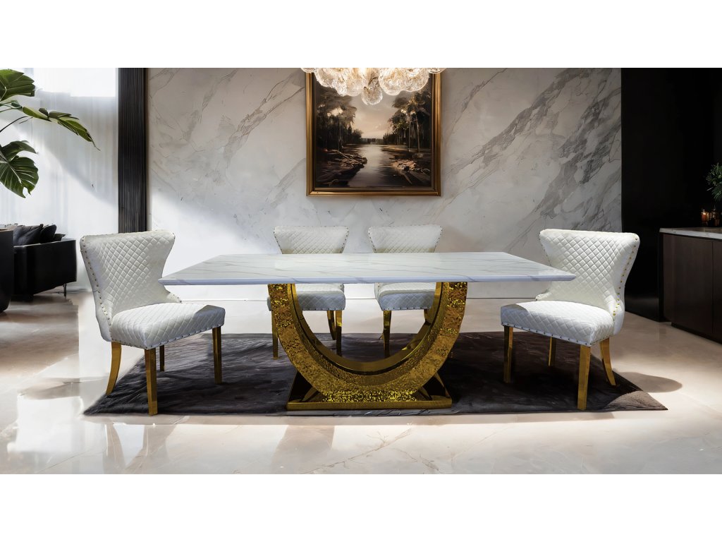 Dining Table, Gold - image 1