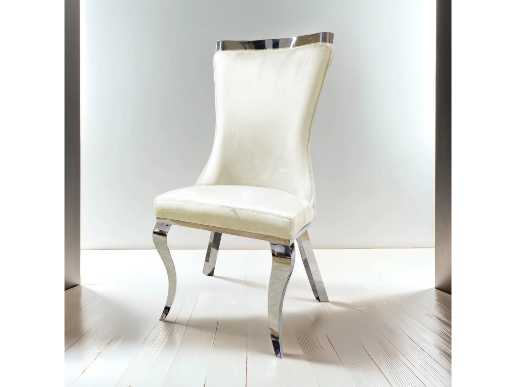 Side Chair (2/CTN), Silver/White - main image