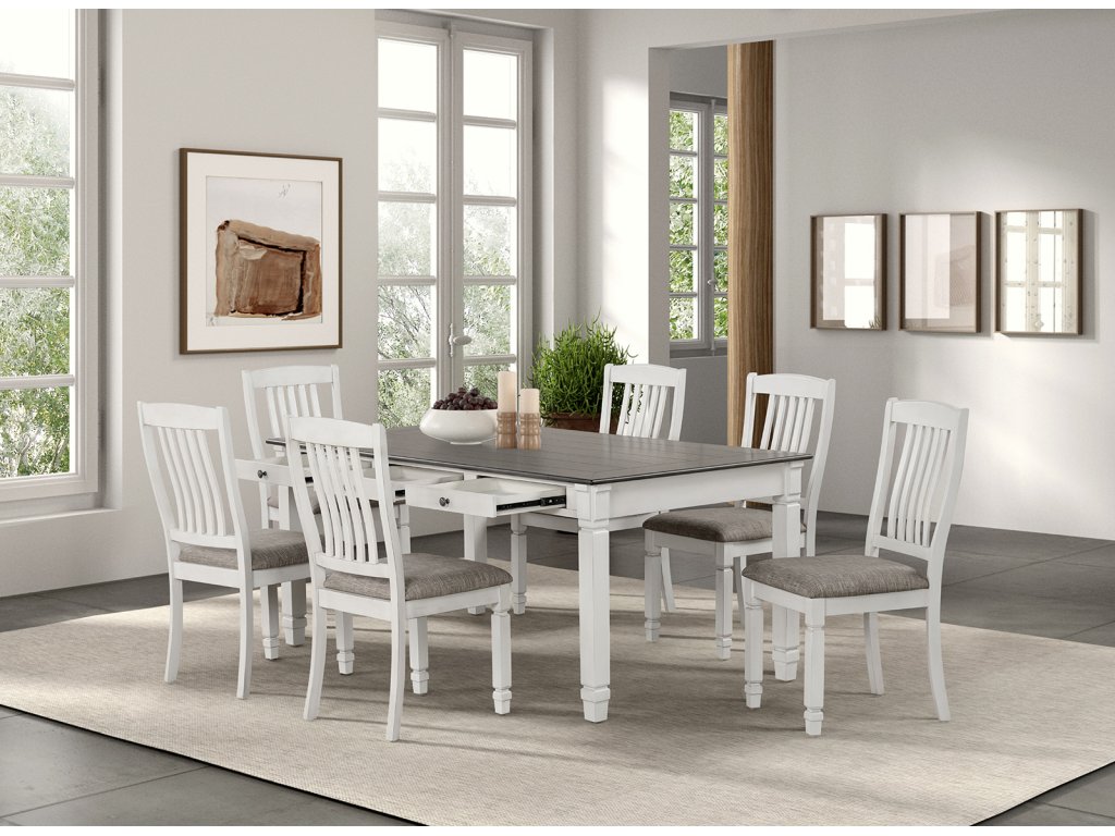 Dining Table, Rustic White - main image