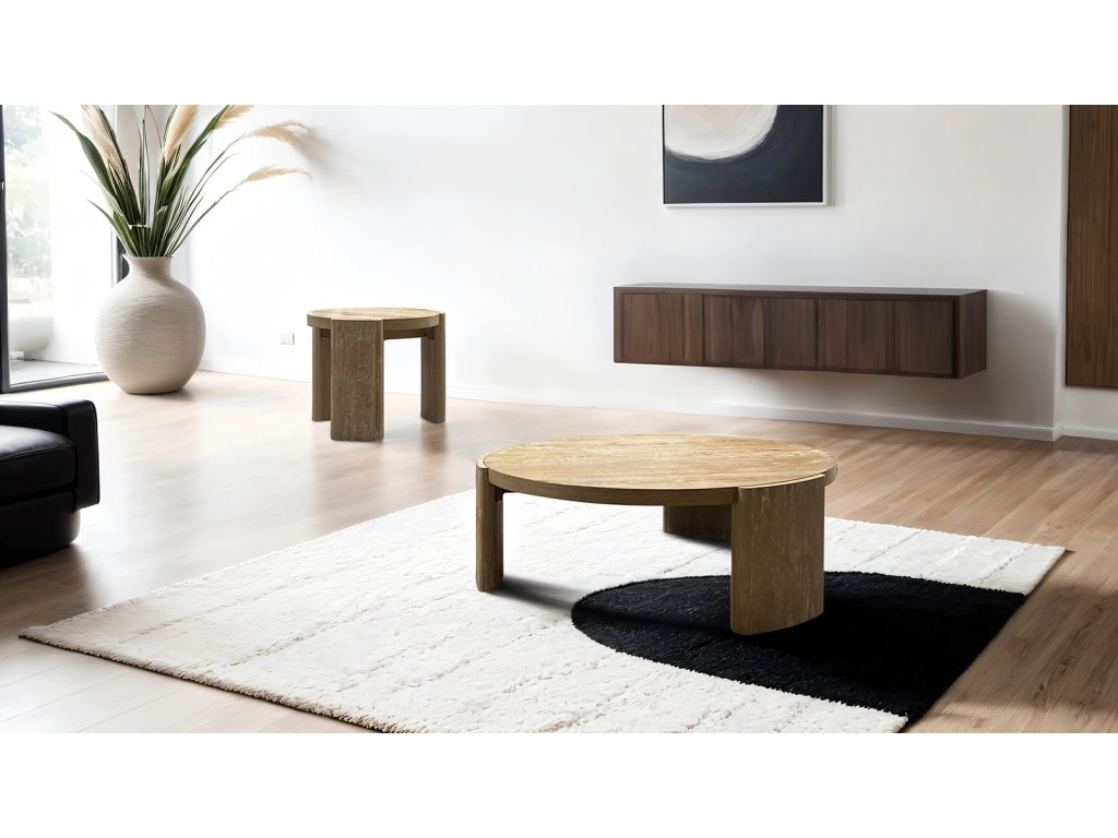 Round Cocktail Table, Oak - image 1