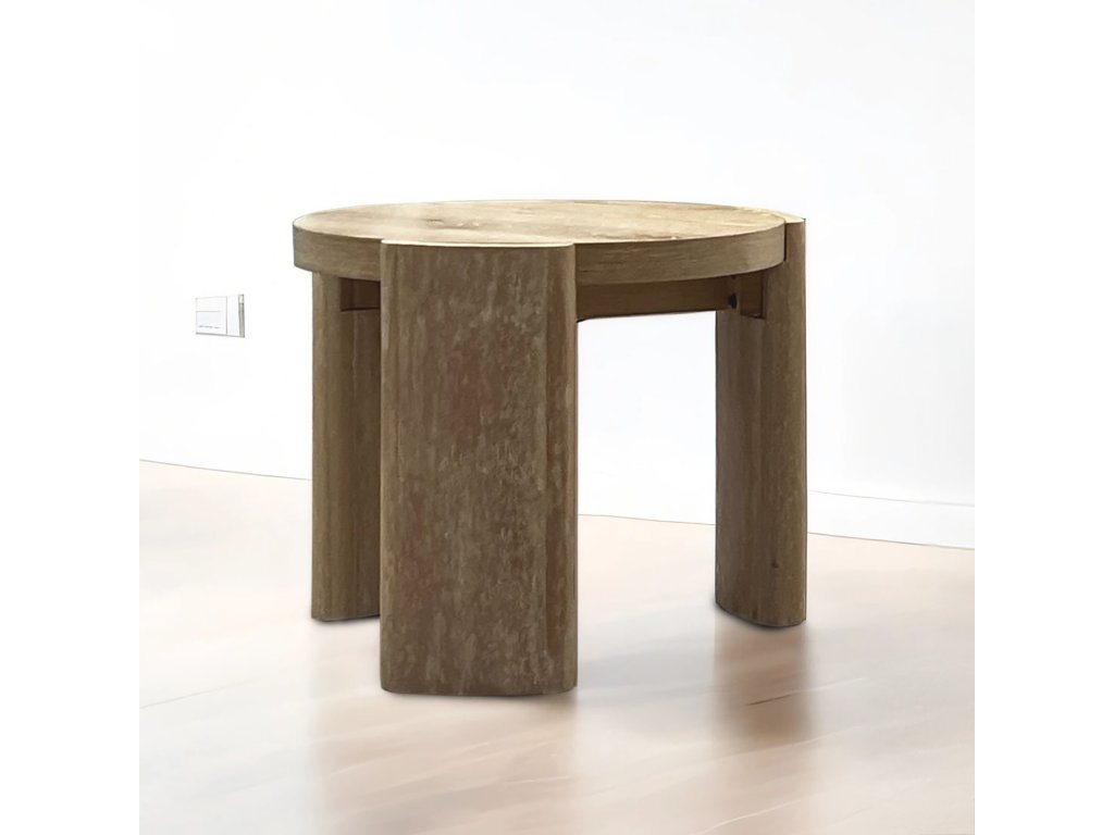 Round End Table, Oak - main image