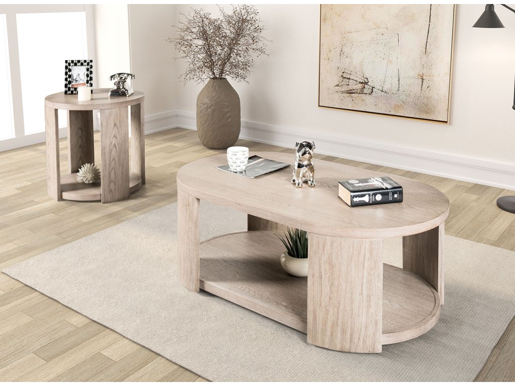 Round End Table, Oak - image 4