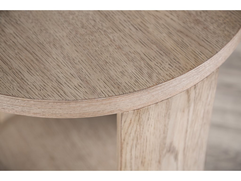Round End Table, Oak - image 1