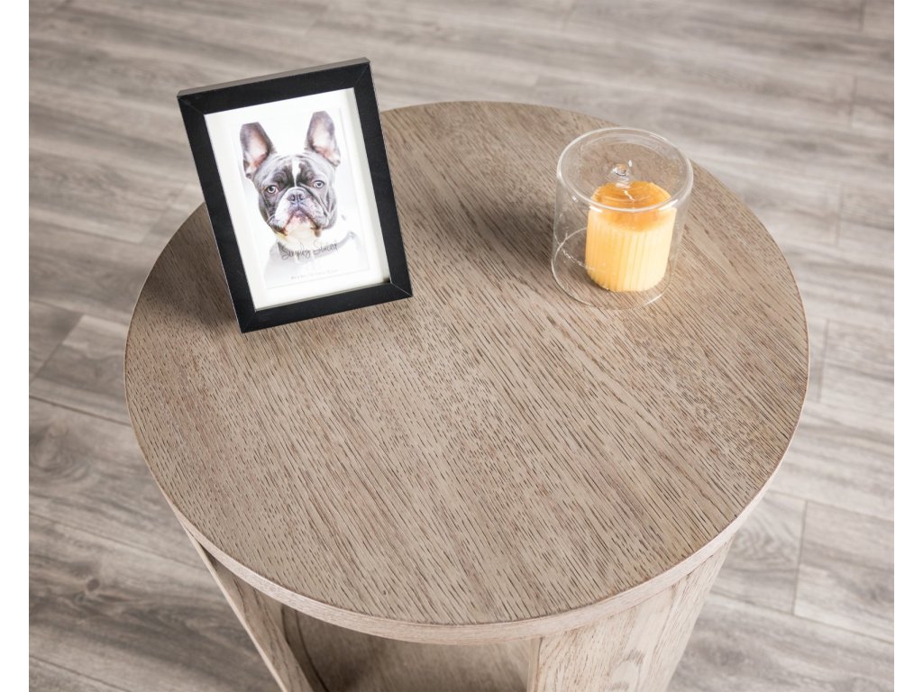 Round End Table, Oak - image 2