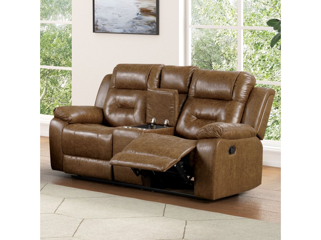 Loveseat, Manual Recline, Brown - main image