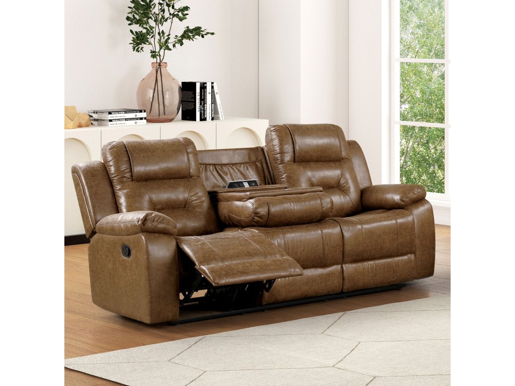 Sofa, Manual Recline, Brown - main image