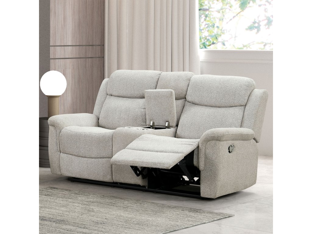 Loveseat w/ Console, Light Gray - main image