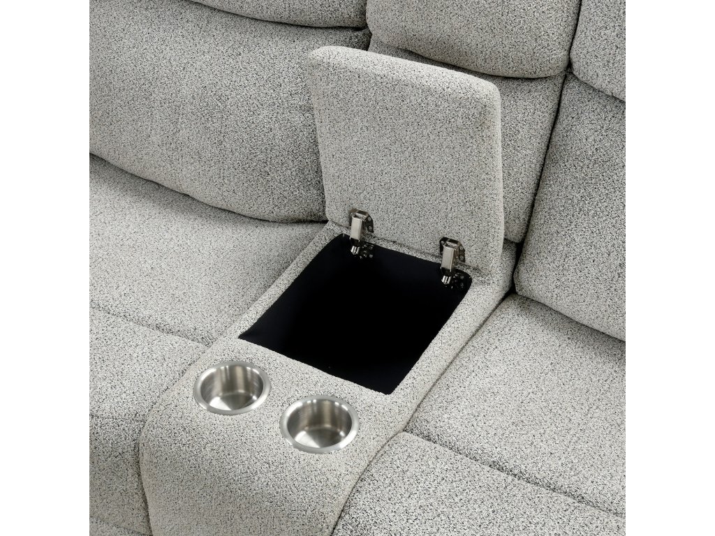 Loveseat w/ Console, Light Gray - image 1
