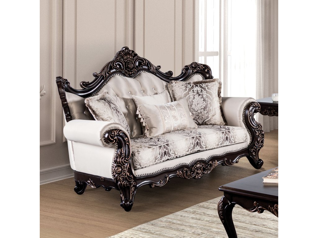 Loveseat, Dark Cherry/Beige - main image
