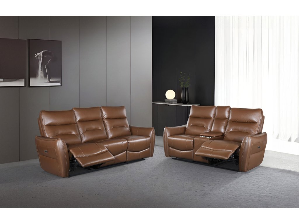 Power Sofa + Loveseat, Brown - main image