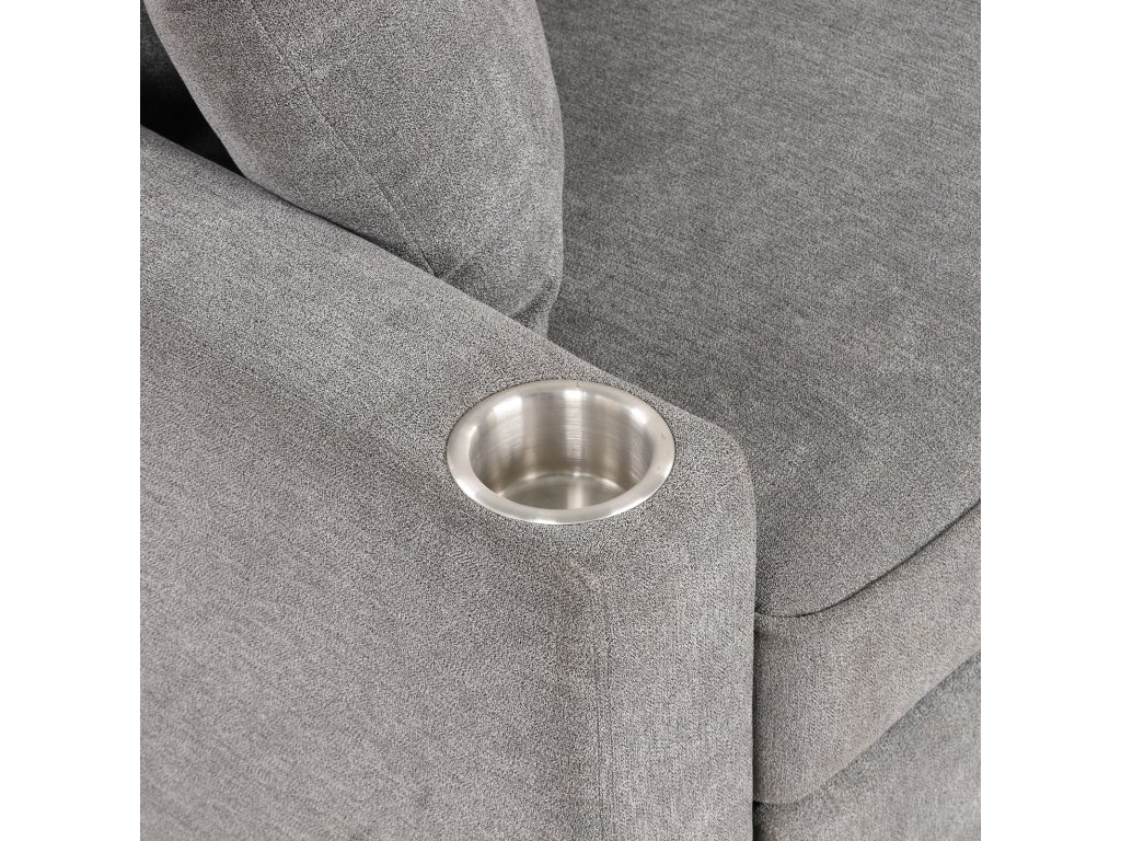 Sleeper Sofa Sectional w/ Cupholder, Gray - image 5