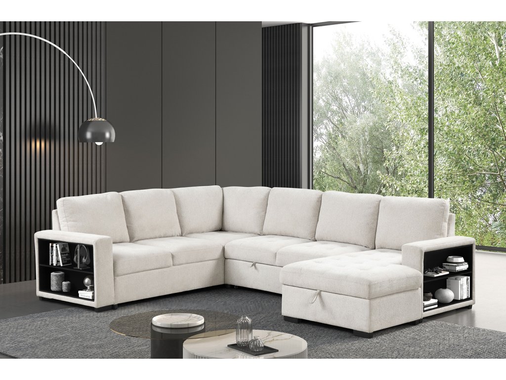 Sleeper Sofa Sectional, Beige - main image