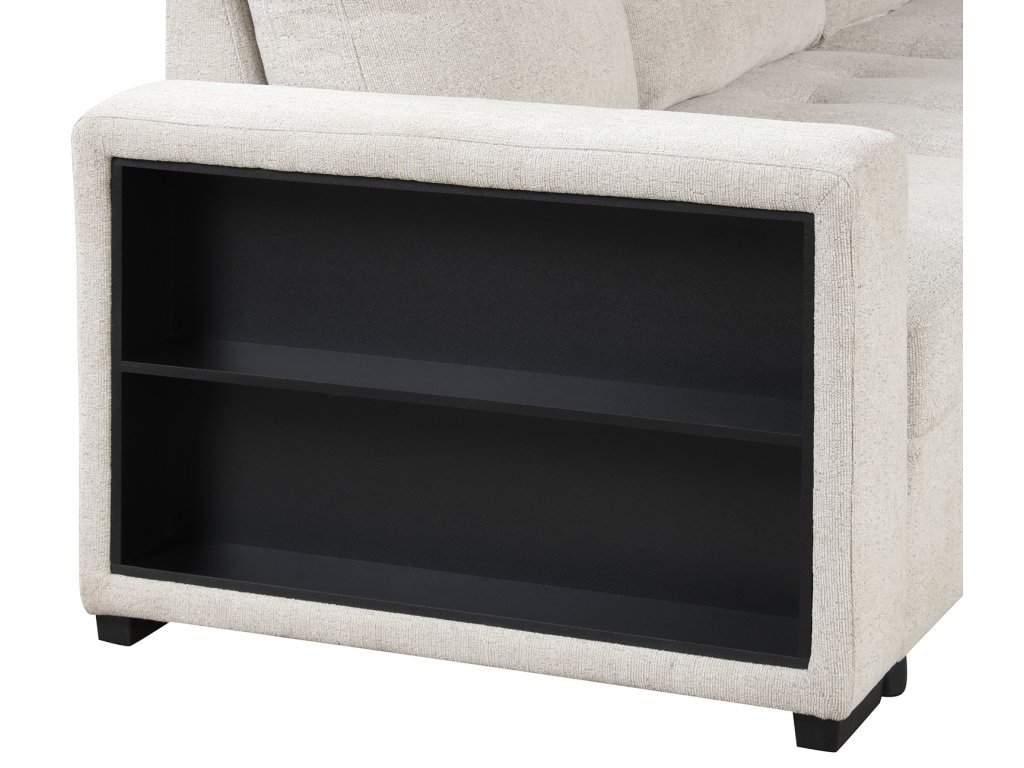 Sleeper Sofa Sectional, Beige - image 5