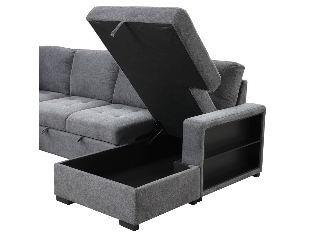 Sleeper Sofa Sectional, Dark Gray - image 4
