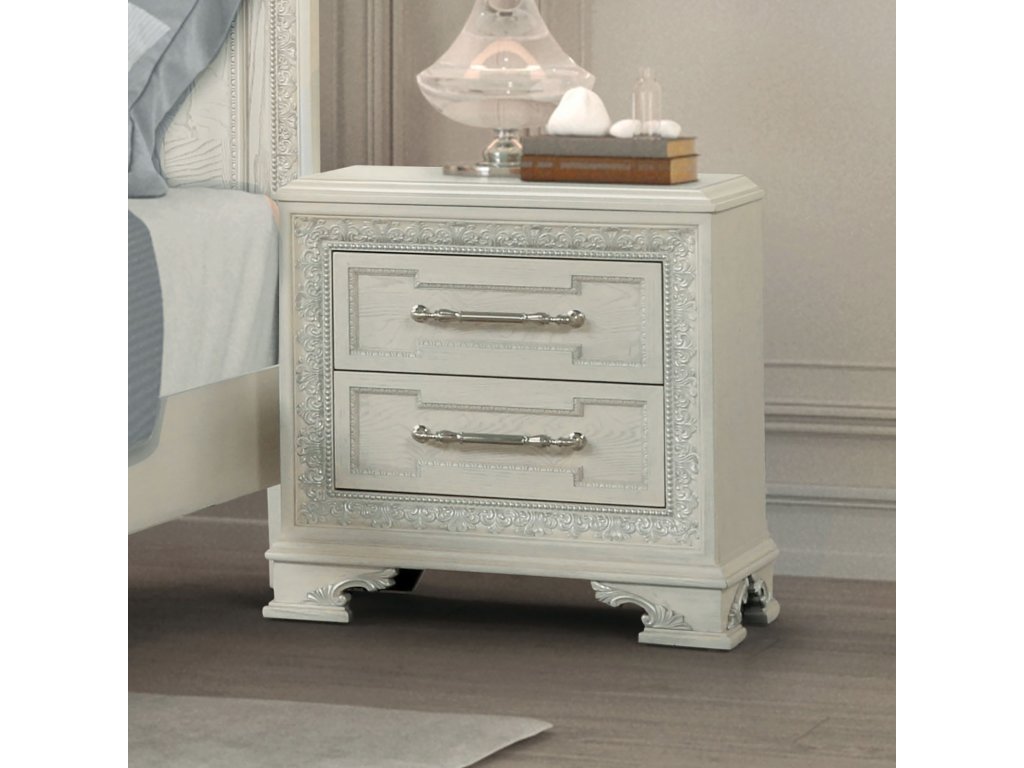 Nightstand w/ USB, Creamy White - main image