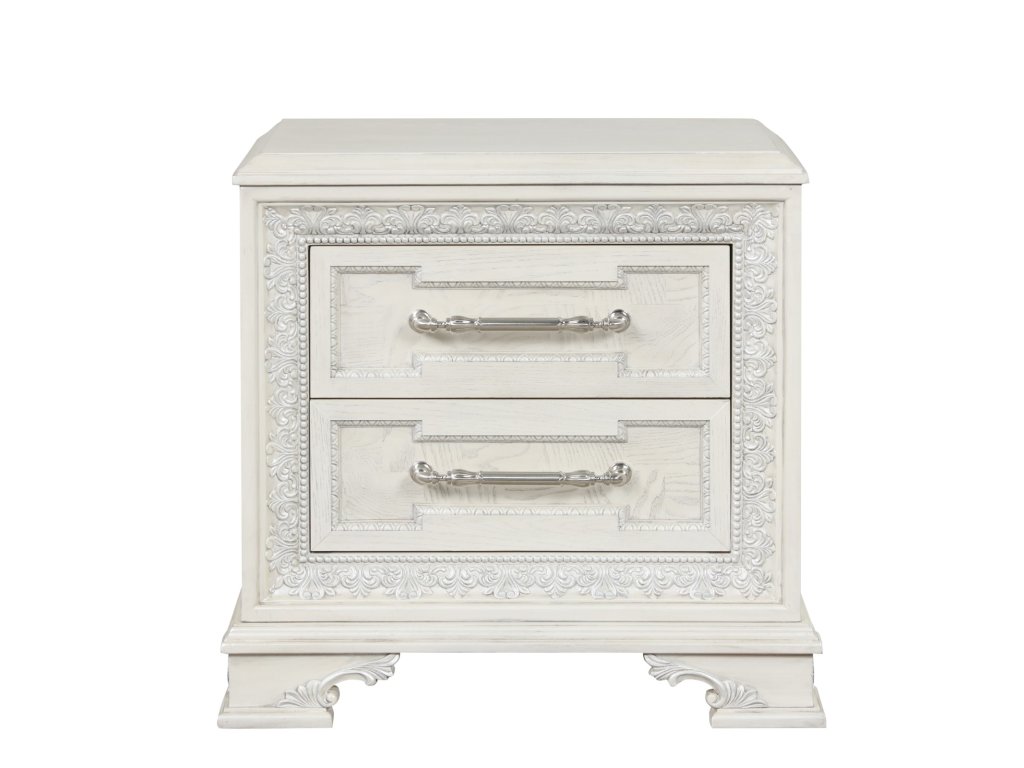 Nightstand w/ USB, Creamy White - image 3