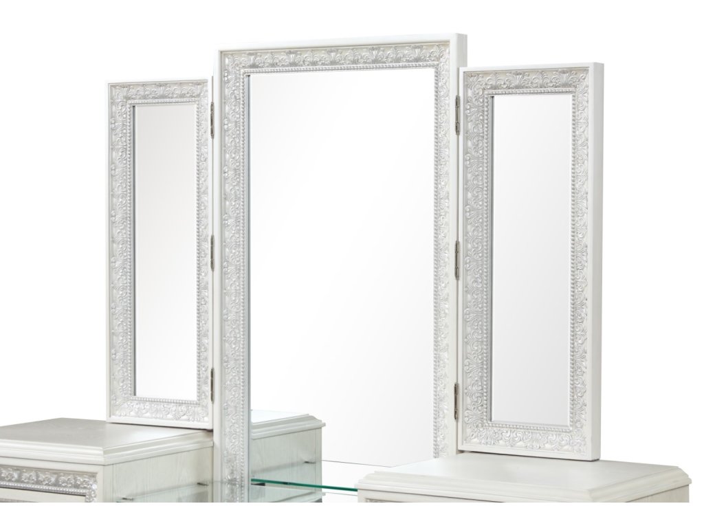 Vanity Set w/ Stool, Creamy White - image 5