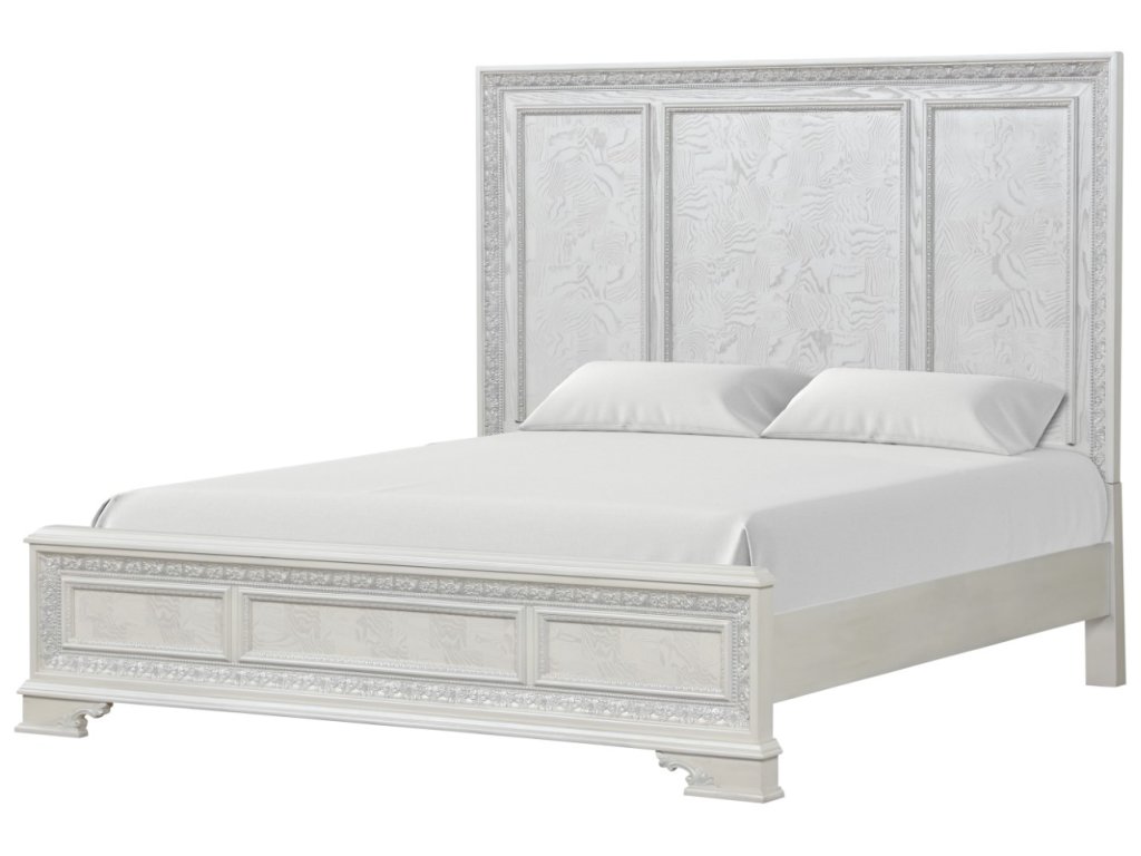 Queen Panel Bed, Creamy White - image 3