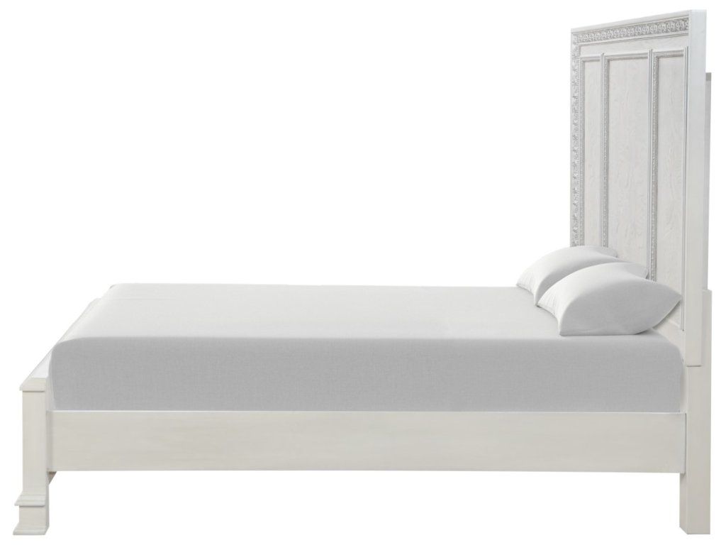 Queen Panel Bed, Creamy White - image 5