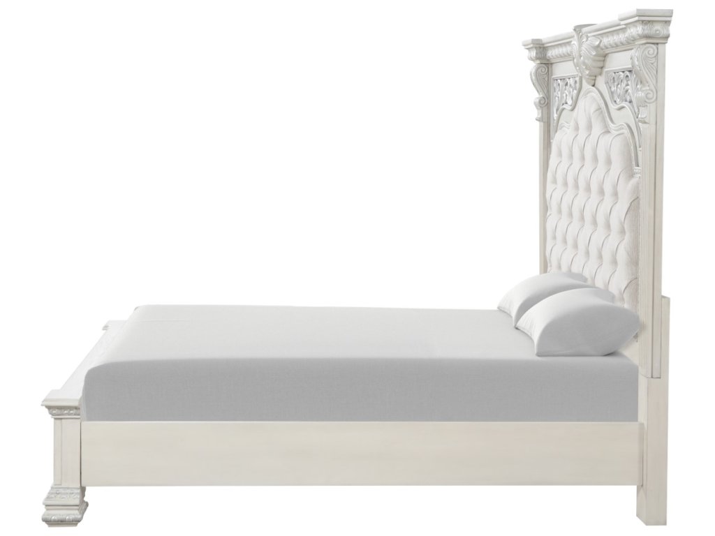 E.King Bed, Wire Brushed White - image 5