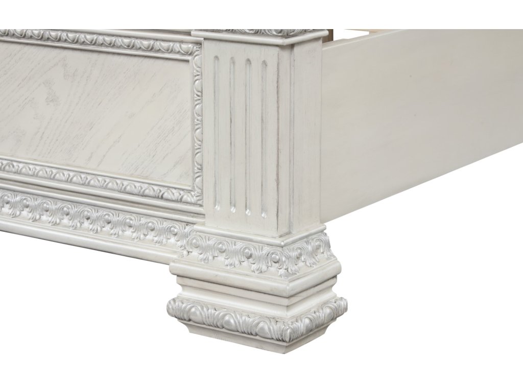 E.King Bed, Wire Brushed White - image 6