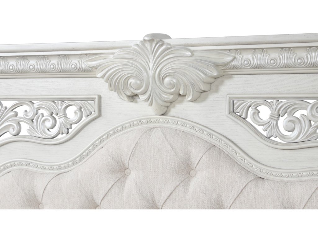 E.King Bed, Wire Brushed White - image 7
