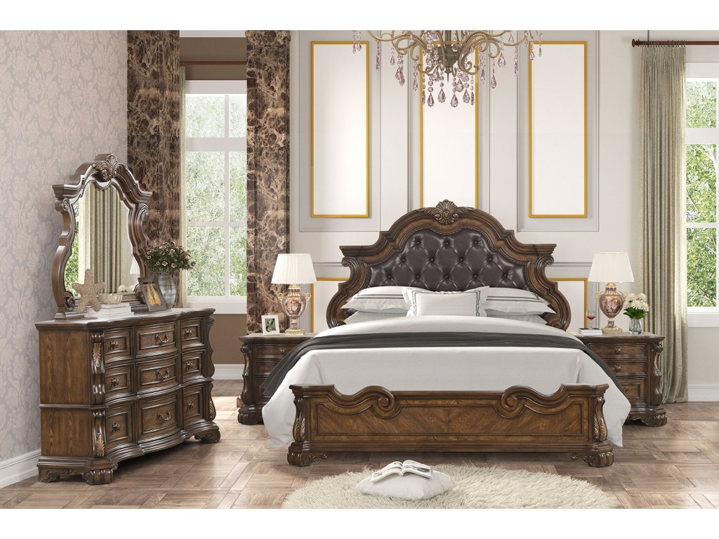 Queen Uph Bed, Dark Brown - image 1
