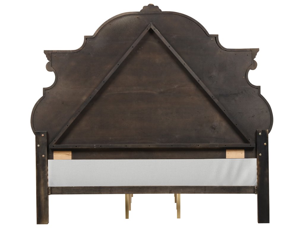 E.King Panel Bed, Dark Brown - image 3