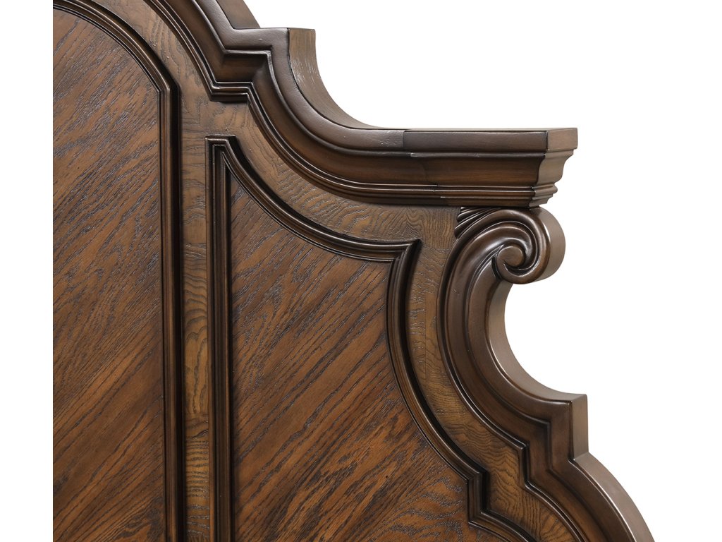 E.King Panel Bed, Dark Brown - image 4