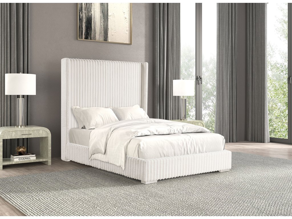 E.King Bed, White - main image