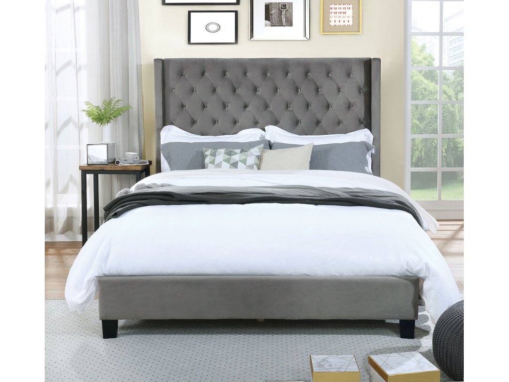 Queen Bed, Gray - main image