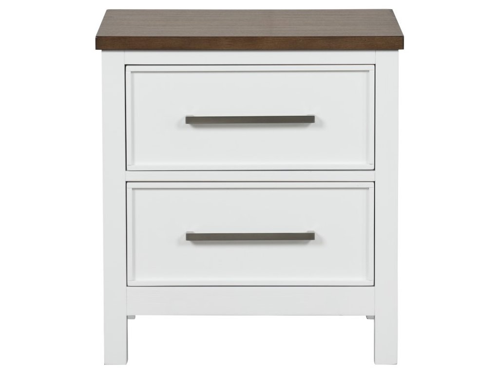 Nightstand, White/Dark Brown - image 5