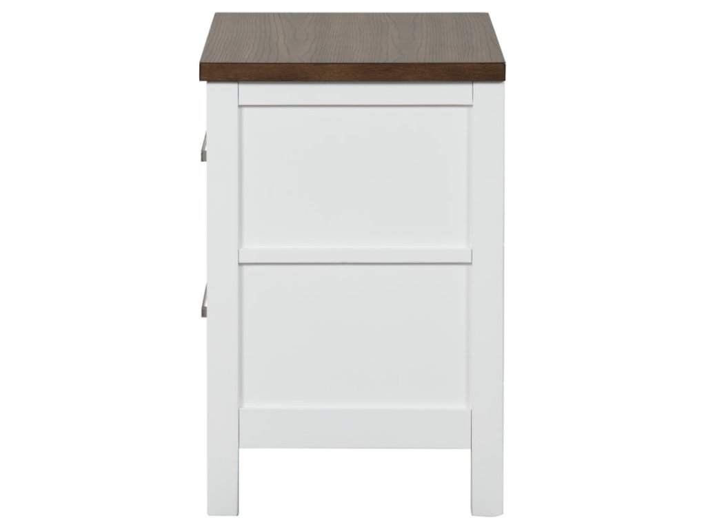 Nightstand, White/Dark Brown - image 6