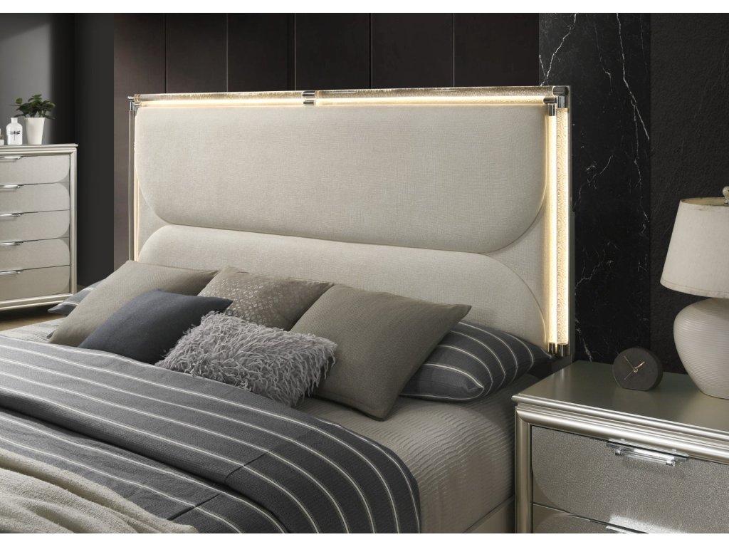 Queen Bed, Dark Walnut/White - image 2